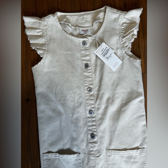 Seed Heritage Off-White Ruffled Sleeve Dress - Picture 2 of 5